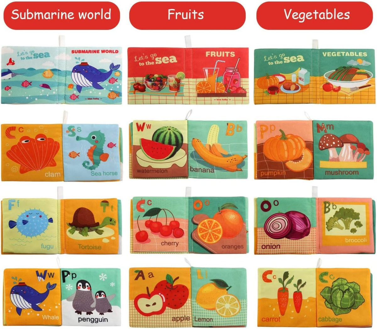 Fabric Cloth Books for Babies (Set of 6)