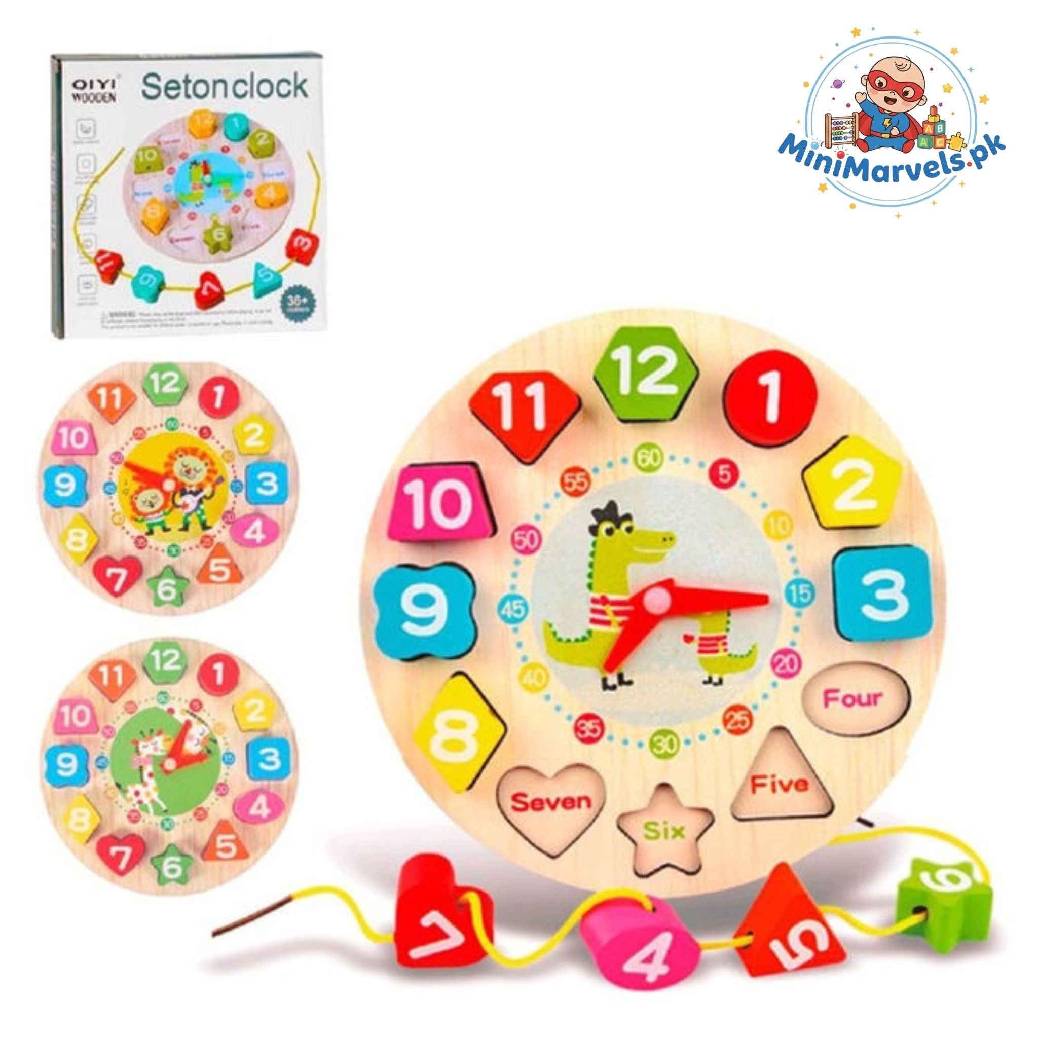 Seton Puzzle Clock Wooden Toy