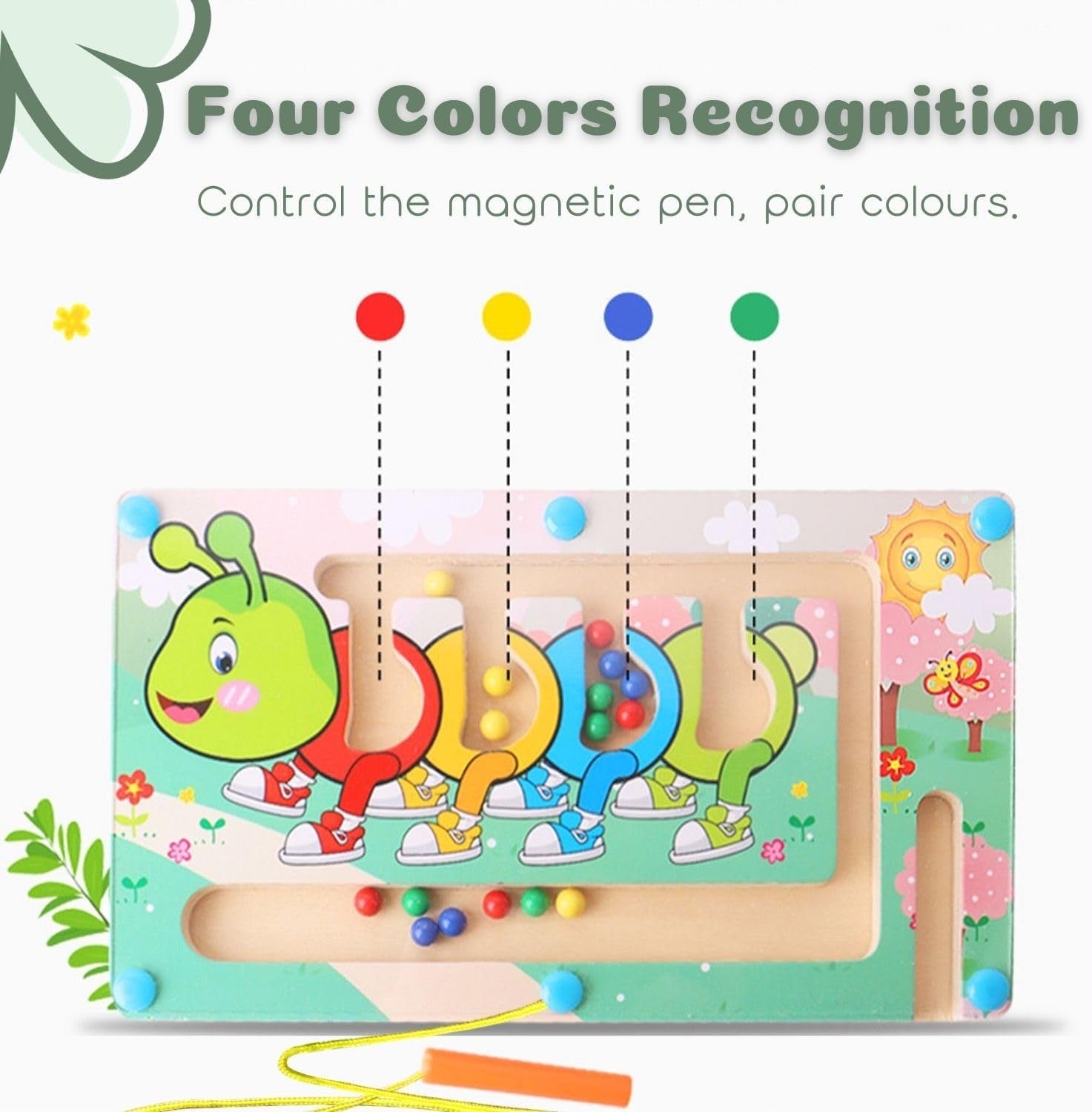Wooden Magnetic Learning Maze Color Matching Board