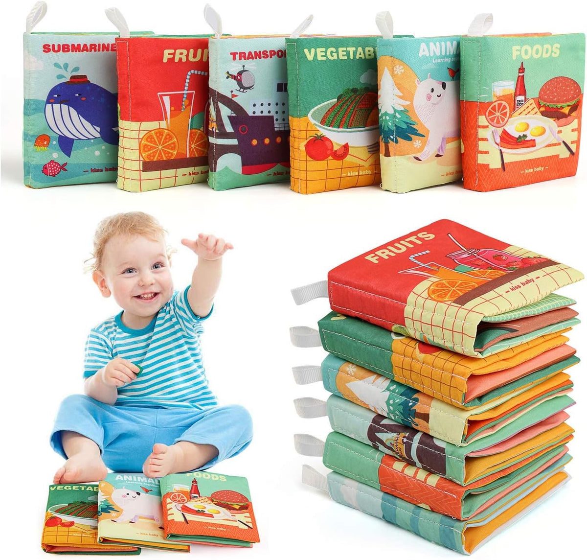 Fabric Cloth Books for Babies (Set of 6)