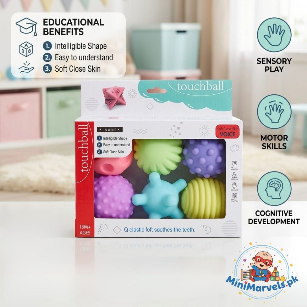 Set of 6 sensory balls for babies - Textured