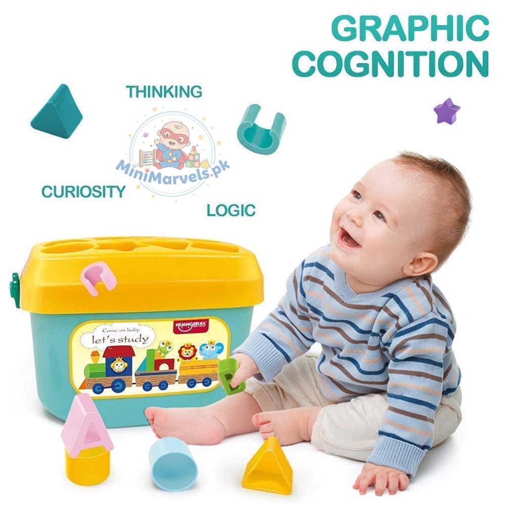 Educational Shape Sorter & Letter Blocks Bucket