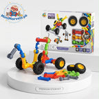 DIY Stick Building Blocks Construction Toy with Wheels – 22 Pcs