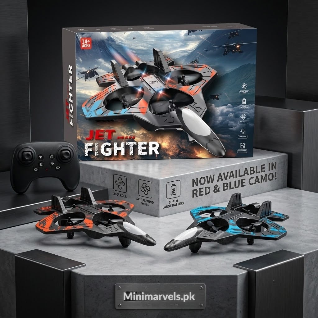 Jet Fighter Remote Control Drone with 360° Roll & Camouflage Design