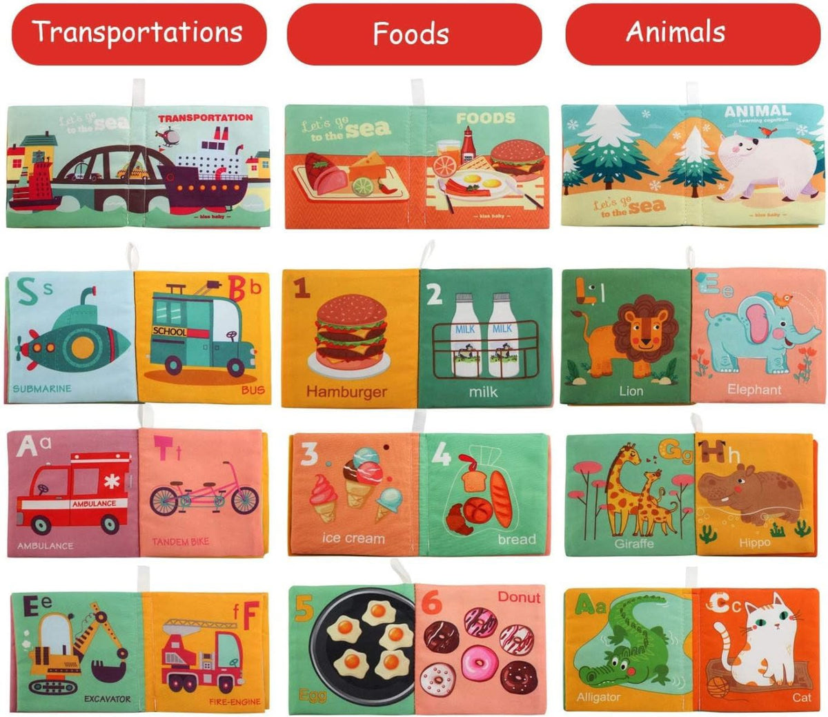 Fabric Cloth Books for Babies (Set of 6)