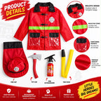 Kids Firefighter Costume Role Play Set | Fireman Dress-Up Kit 3+