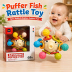 Spinning Puffer Fish Baby Rattle Sensory Toy