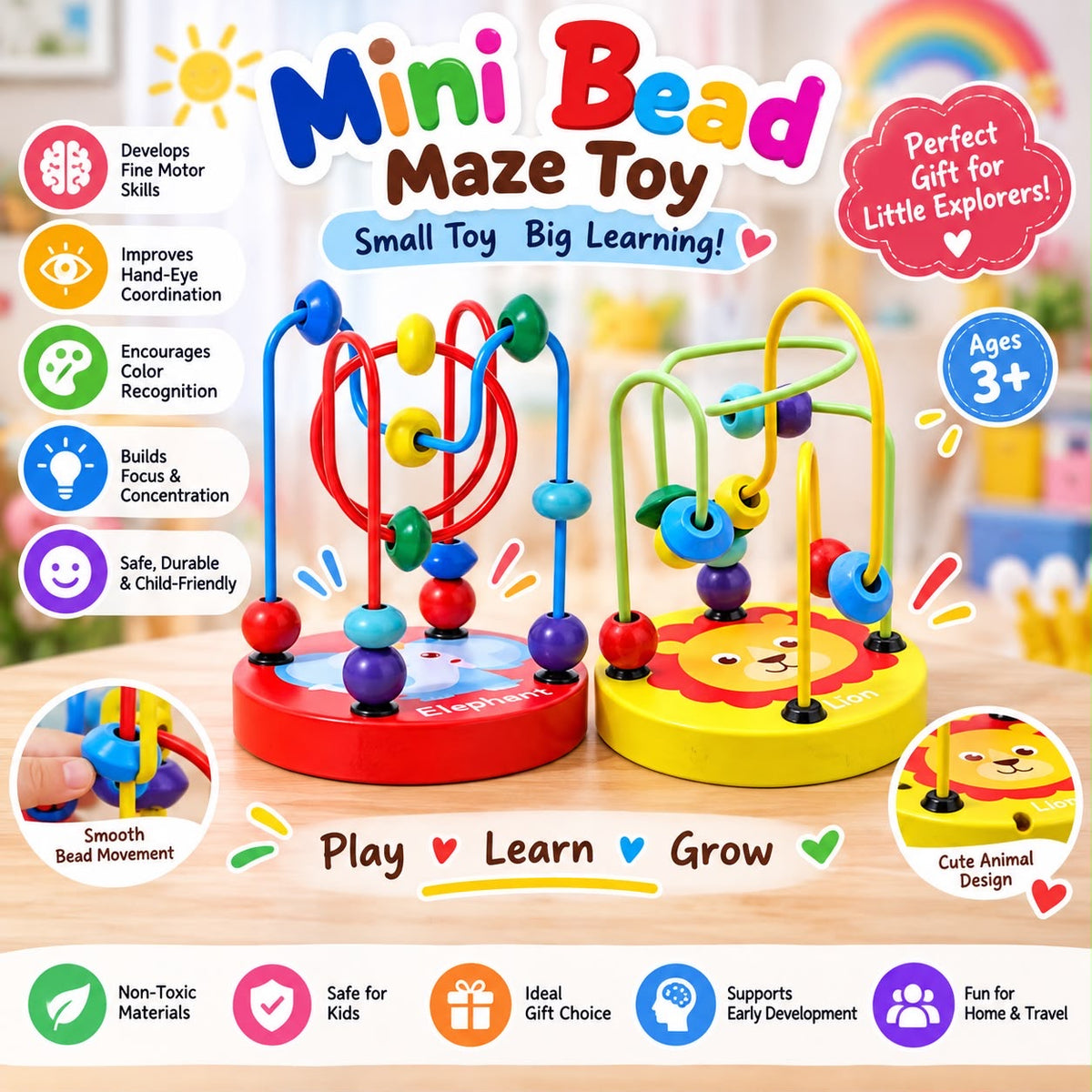Mini Bead Maze Toy for Kids | Educational Learning Toy