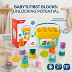 Educational Shape Sorter & Letter Blocks Bucket