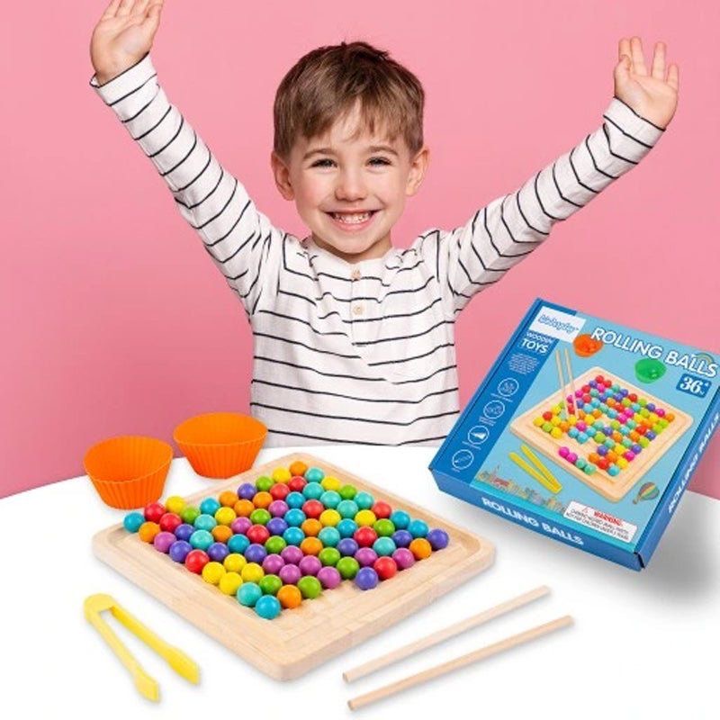 Wooden Rolling Chopsticks Bead Ball Activity