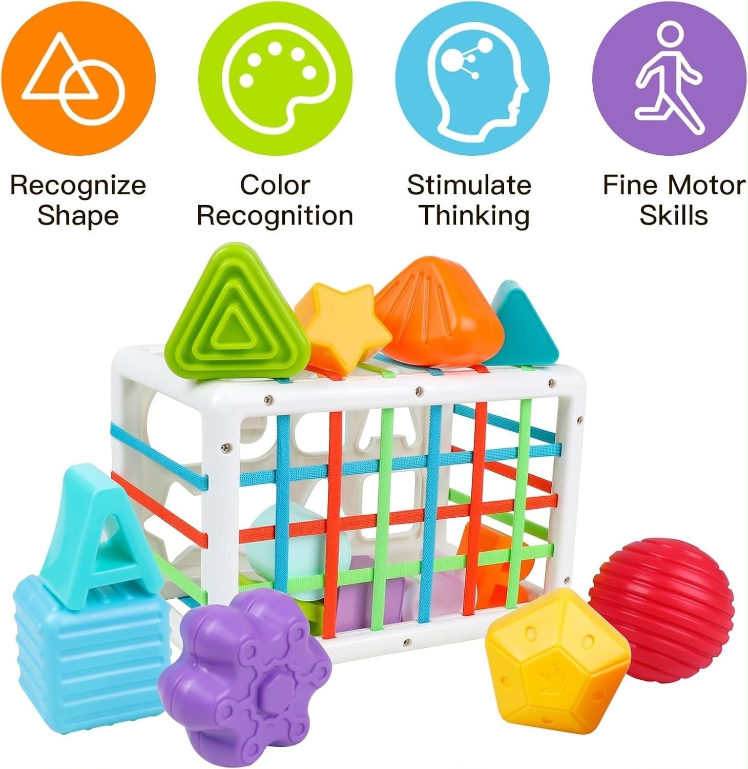 Sensory Shape Sorter Cube – Montessori Educational Toy for Toddlers