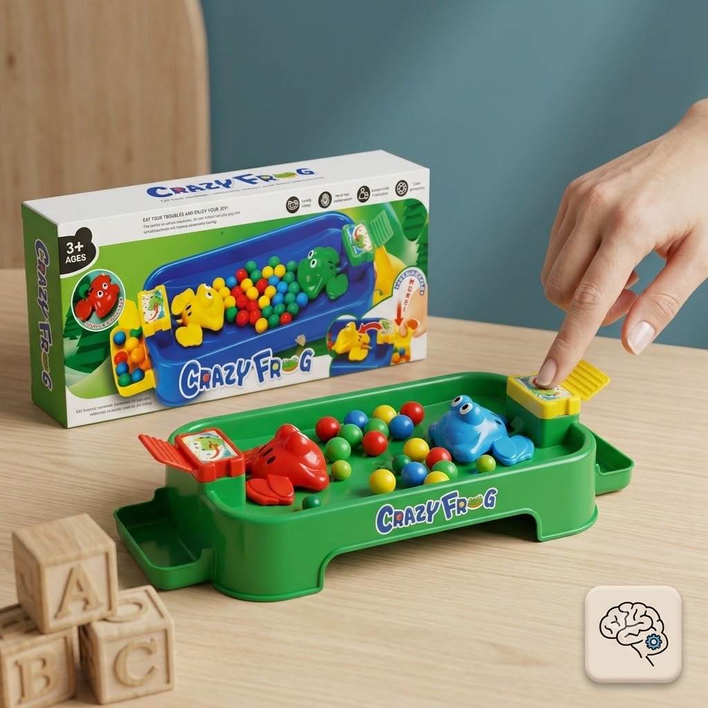 Crazy Frog Hungry Frog Game – Interactive Marble Champing Board Game & Fine Motor Skill Educational Toy for Kids