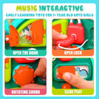 Dinosaur Busy Board Multi-Function Sensory Learning Activity Dino Car for Toddlers