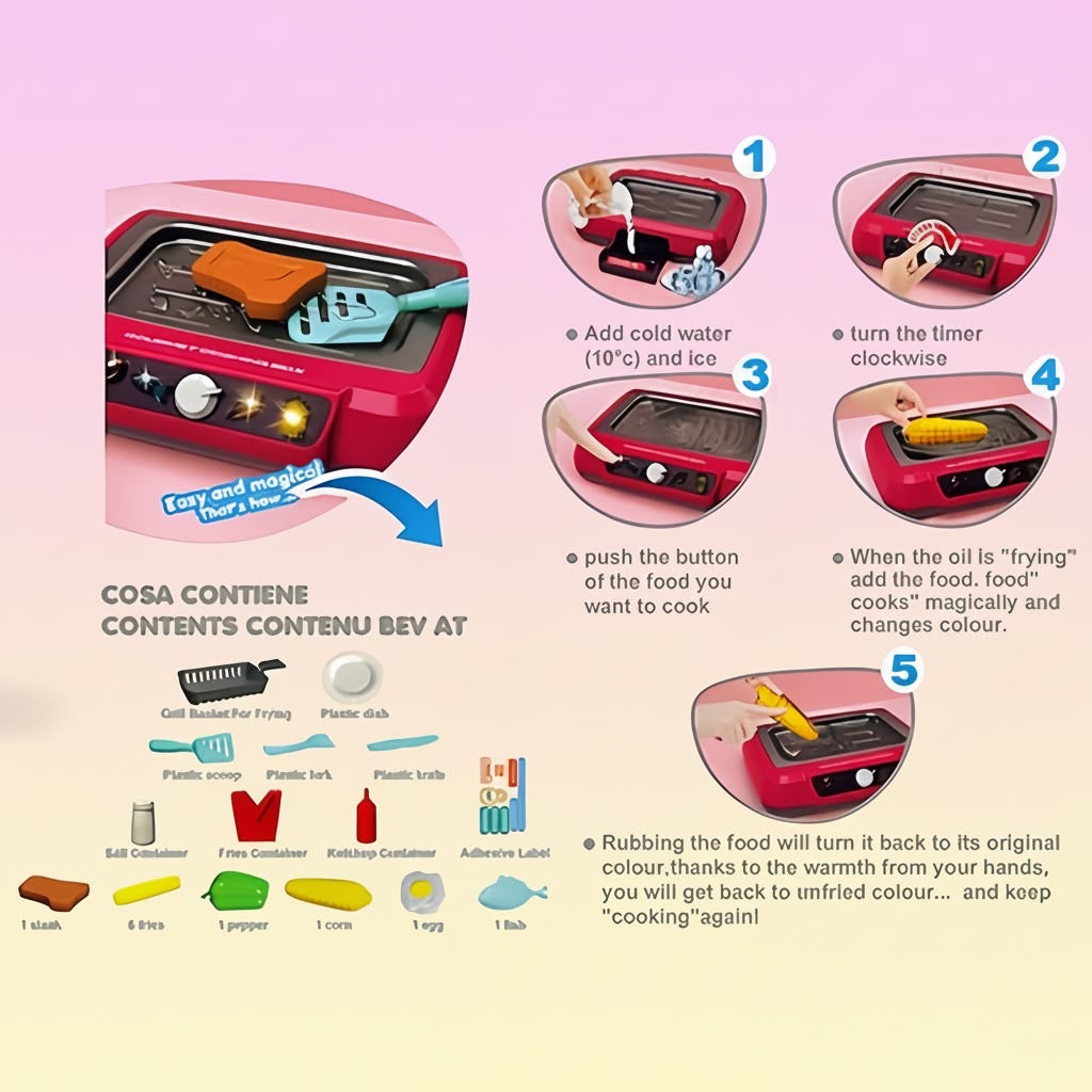 DIY Magic Fry Cooking Toy - Color-Changing Kids Kitchen Playset