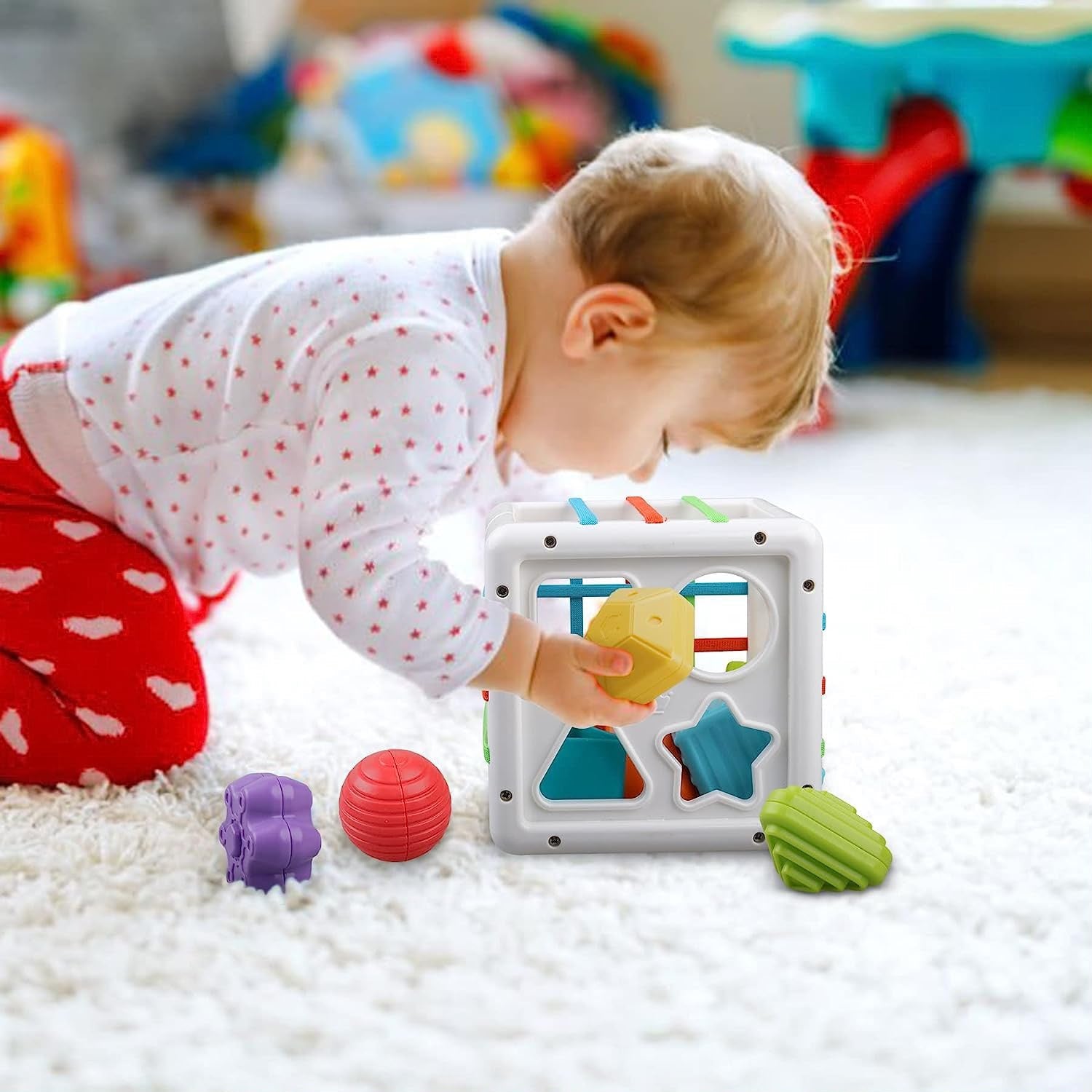 Play & Grow Sensory Shape Sorter Cube Baby Toy