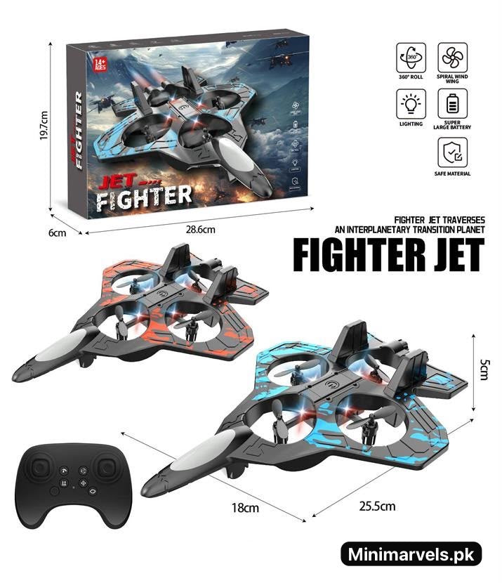 Jet Fighter Remote Control Drone with 360° Roll & Camouflage Design