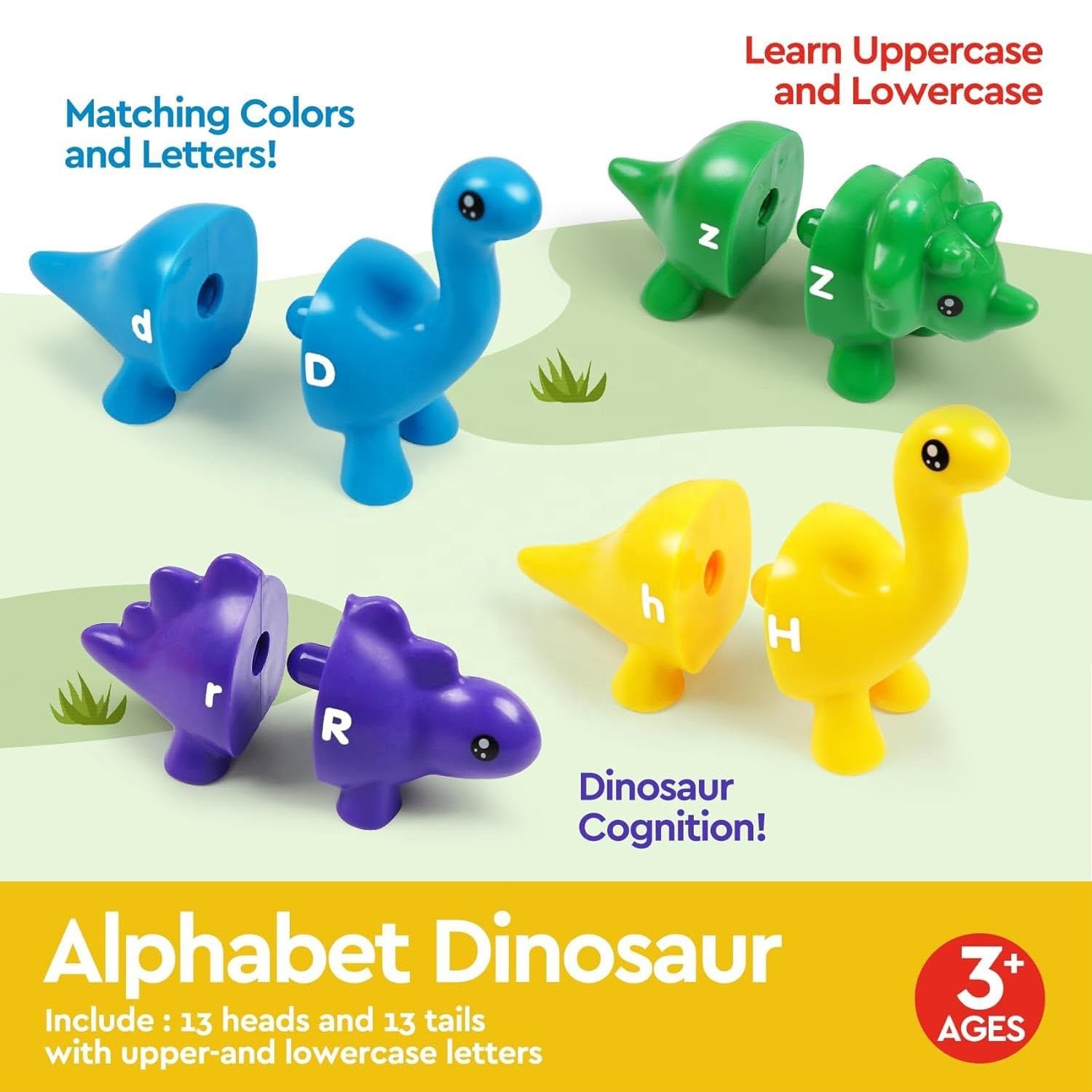 A-Z Alphabet Matching Dinosaurs – Double Sided ABC Learning Toys