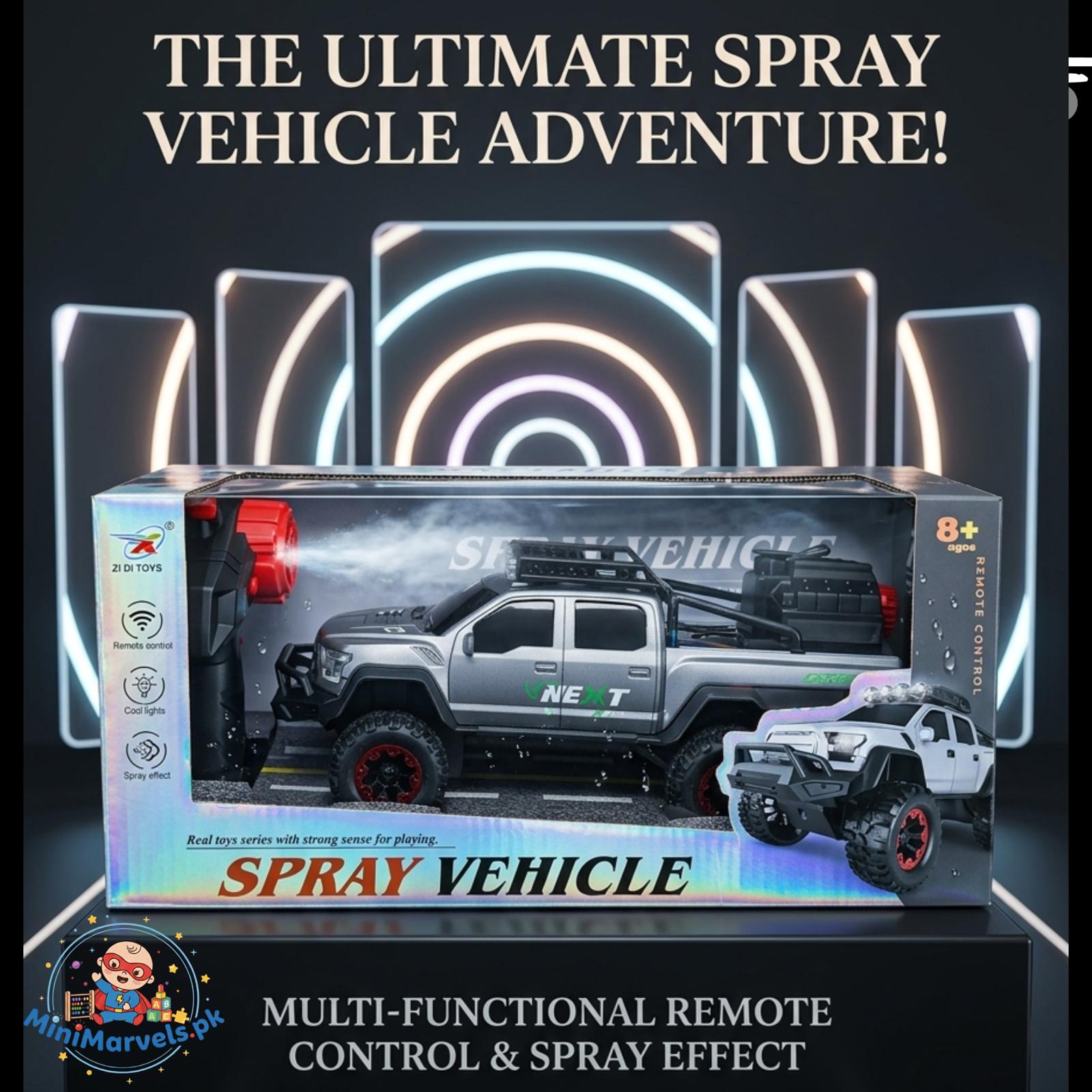 Remote Control Spray Truck Toy - 4x4 RC Off-Road Vehicle with Cool Lights & Water Mist Smoke Effect