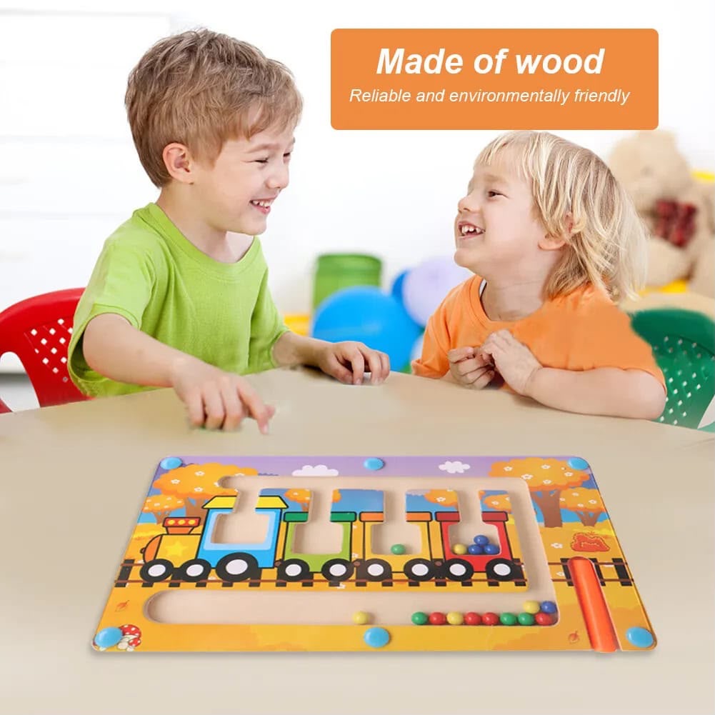 Wooden Magnetic Learning Maze Color Matching Board