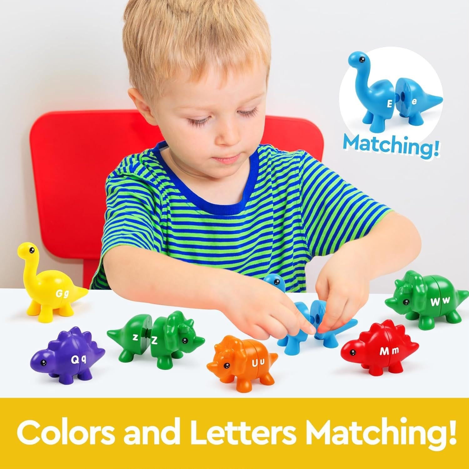 A-Z Alphabet Matching Dinosaurs – Double Sided ABC Learning Toys