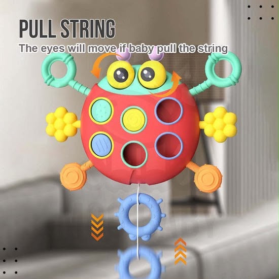 Ladybug Pull String Sensory Activity Play Toy