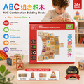 ABC Solid Wooden Building Blocks With Multiple Activities