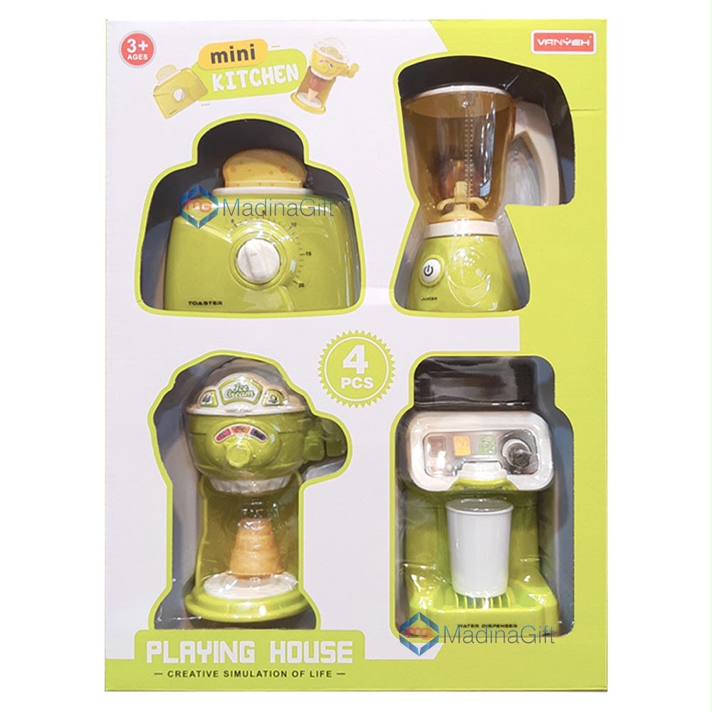 4-Piece Kids Mini Kitchen Appliance Toy Set