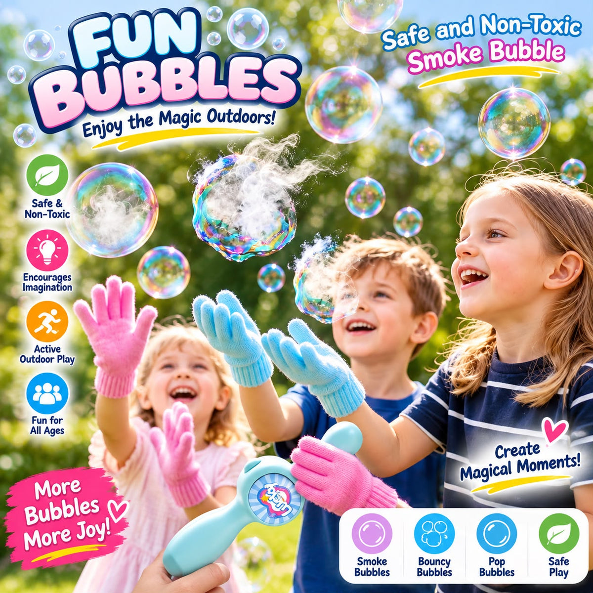 Spray Bubble Wand for Kids | Giant Bubble Maker Toy