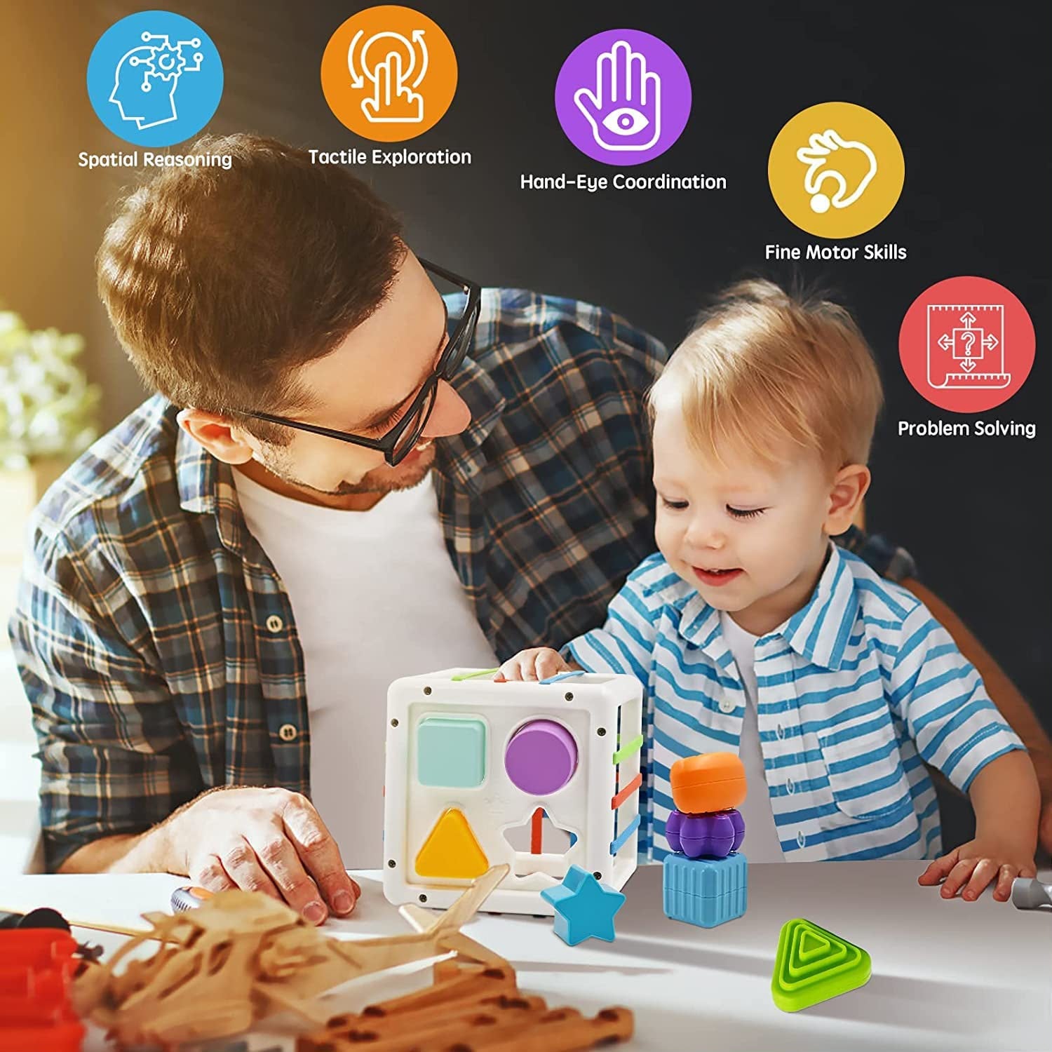 Play & Grow Sensory Shape Sorter Cube Baby Toy