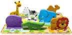Wooden Wild Animals Chunky Puzzle for Toddlers Preschool Learning
