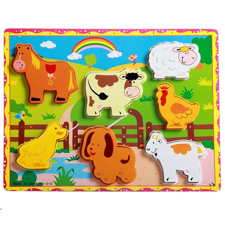 Chunky 3D Farm Animals Wooden Puzzle