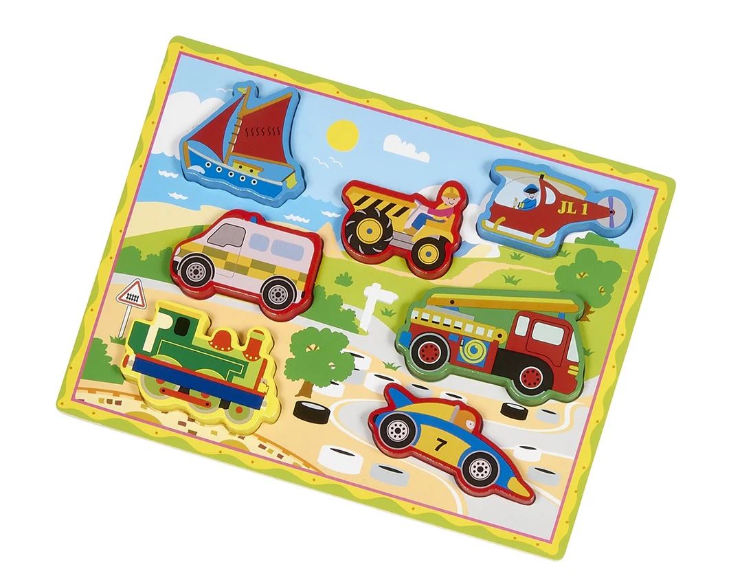 Wooden Chunky Transport Puzzle Board