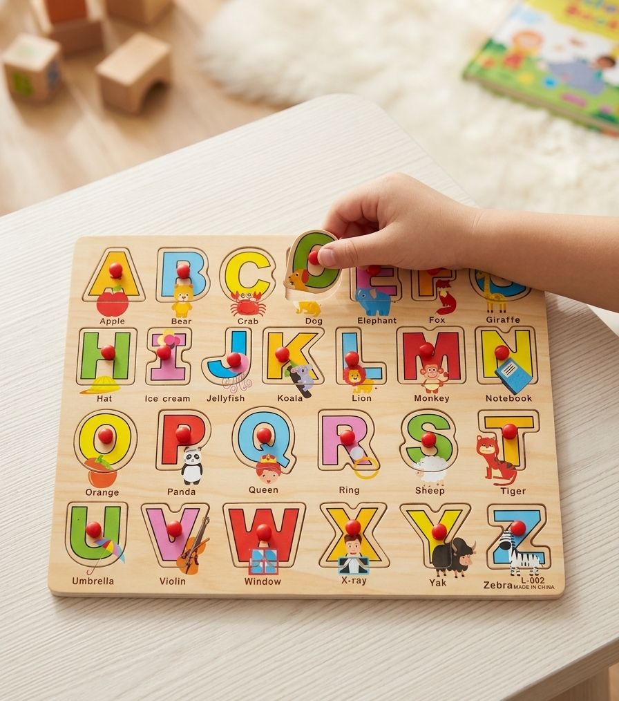 Capital Letters ABC Wooden Peg Puzzle