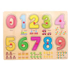 Wooden 0-9 Numbers Peg Puzzle Board