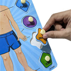2 in 1 Human Body Knob Double Sided Board with Writing Activity