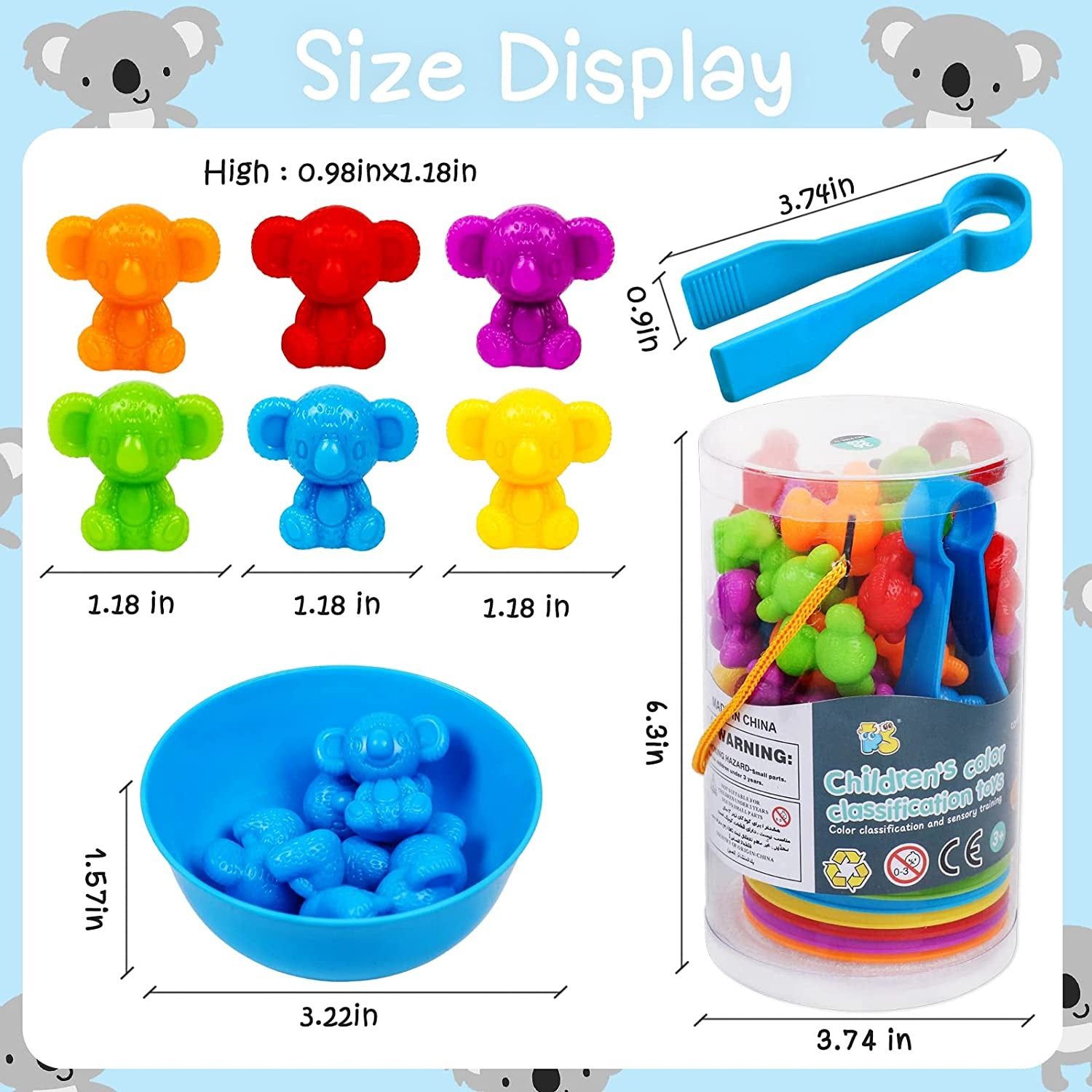 Colorful Counting Bears with Matching Cups – Sort, Count & Color Recognition Learning Toy