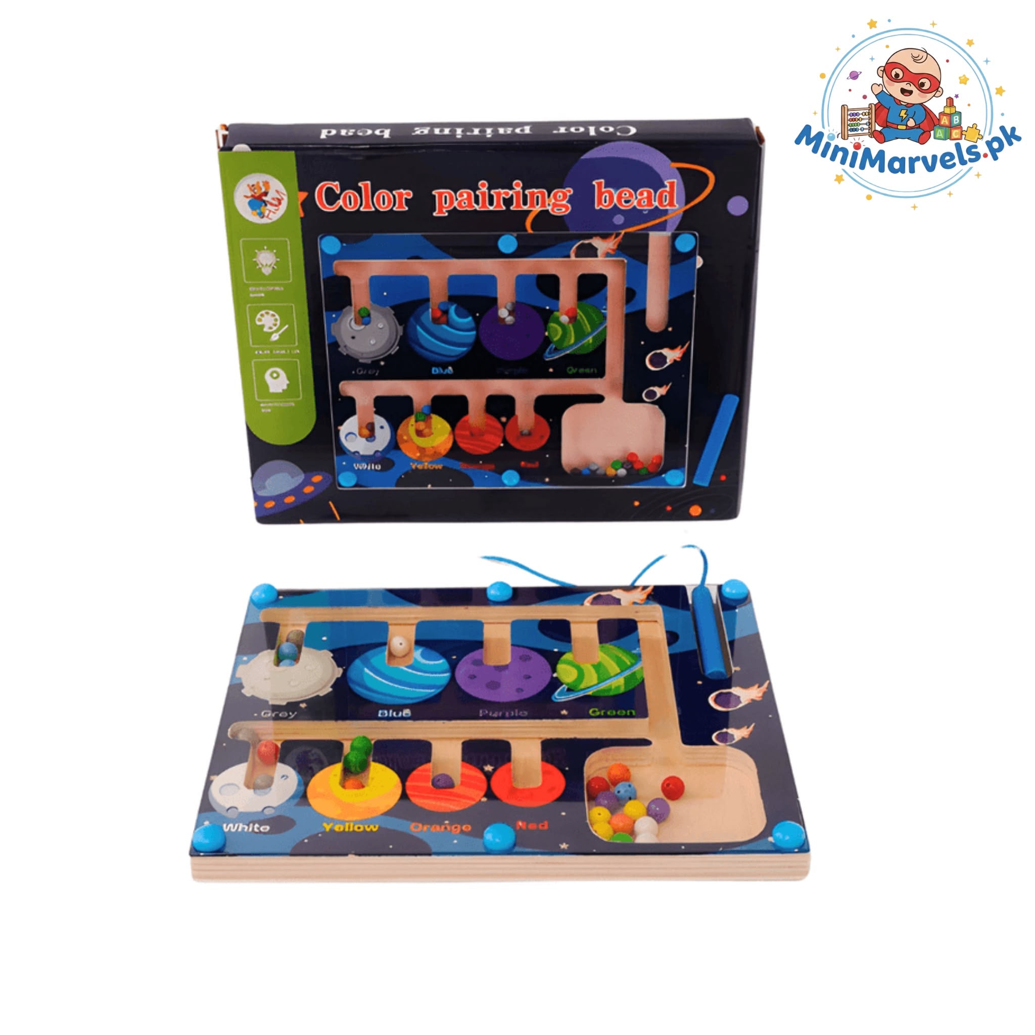Planets-Colour Pairing Beads Magnet Maze