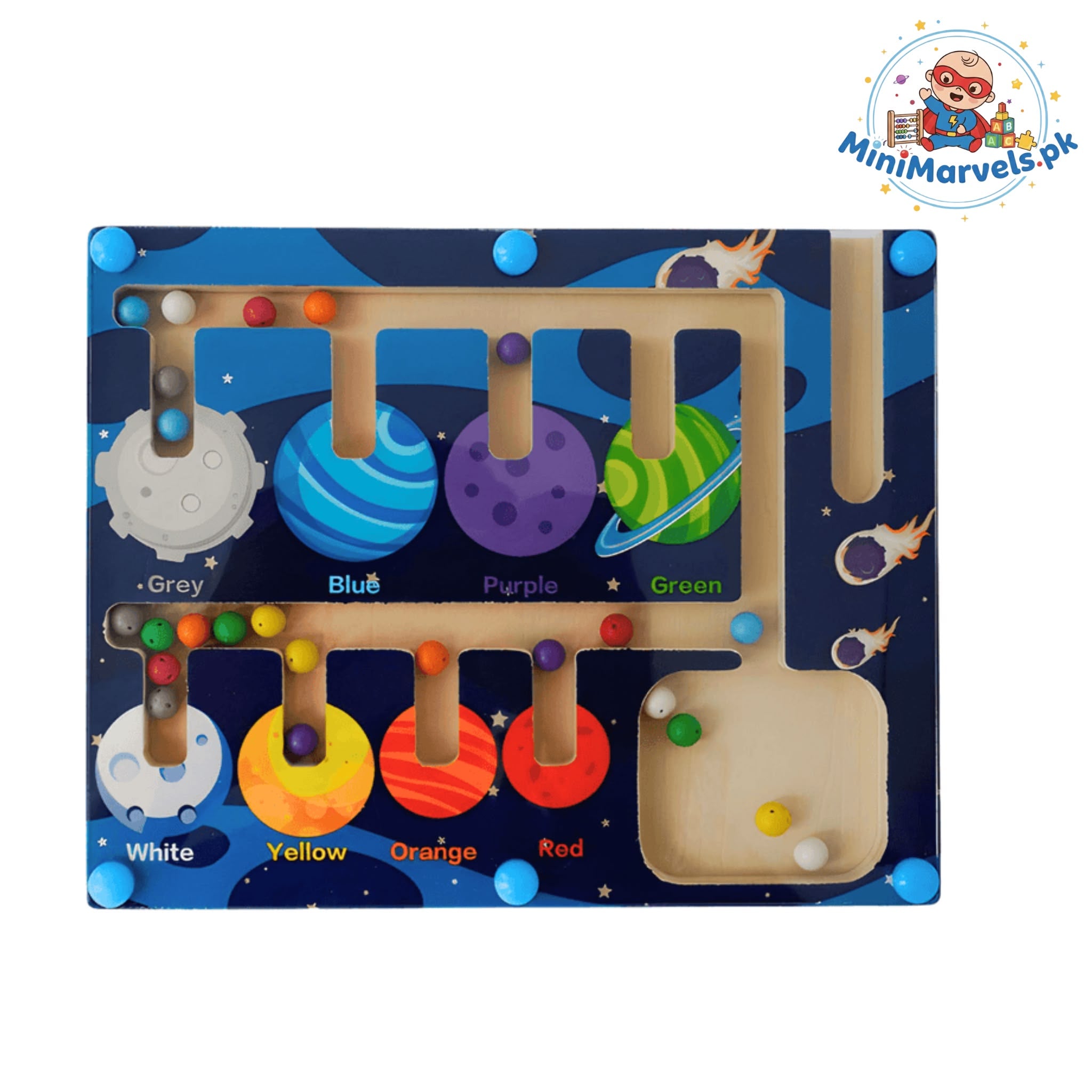 Planets-Colour Pairing Beads Magnet Maze