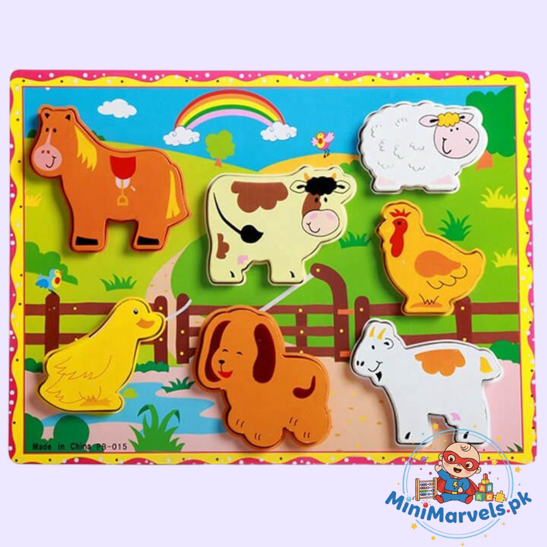 Chunky 3D Farm Animals Wooden Puzzle