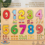 Wooden 0-9 Numbers Peg Puzzle Board