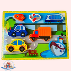 Wooden Chunky 7 Piece Vehicles Puzzle for Kids