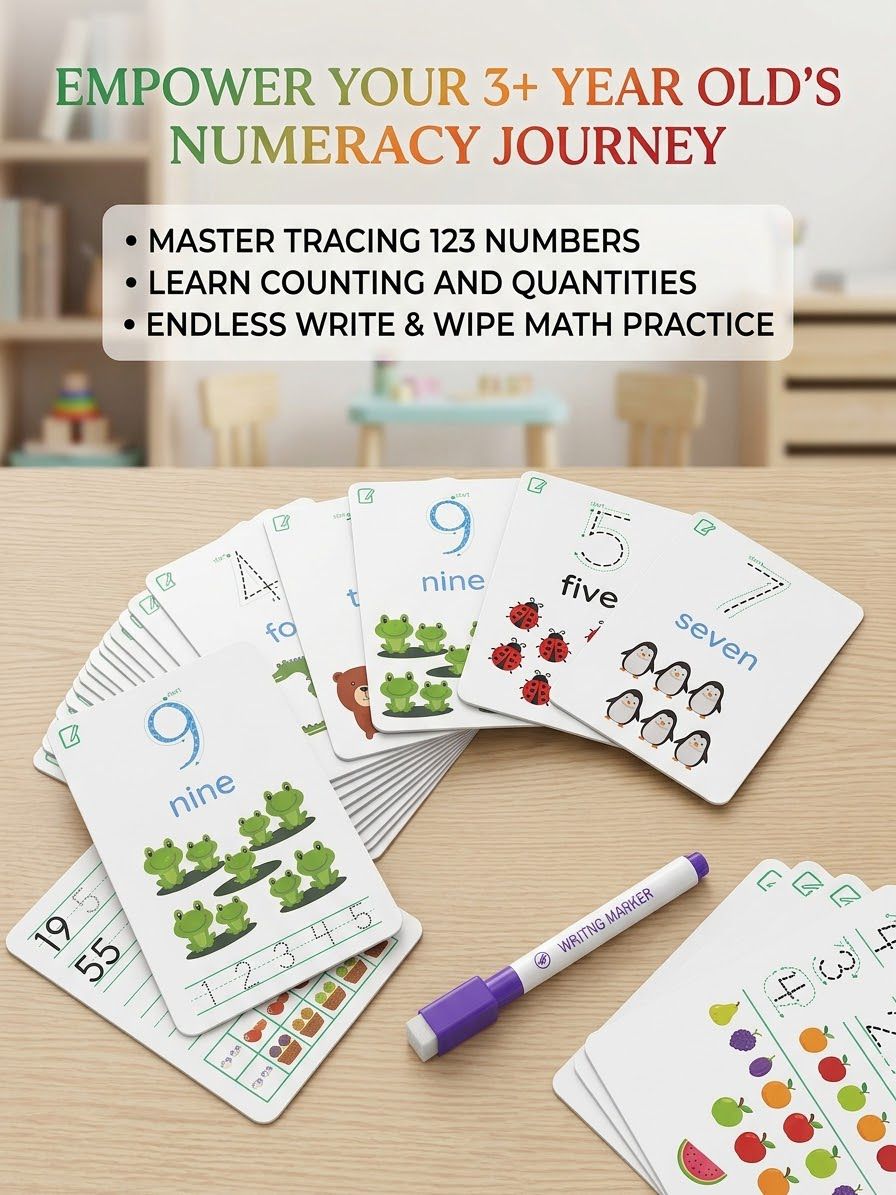 Write & Wipe Alphabet & Numbers Activity Card Set – 2 Pack