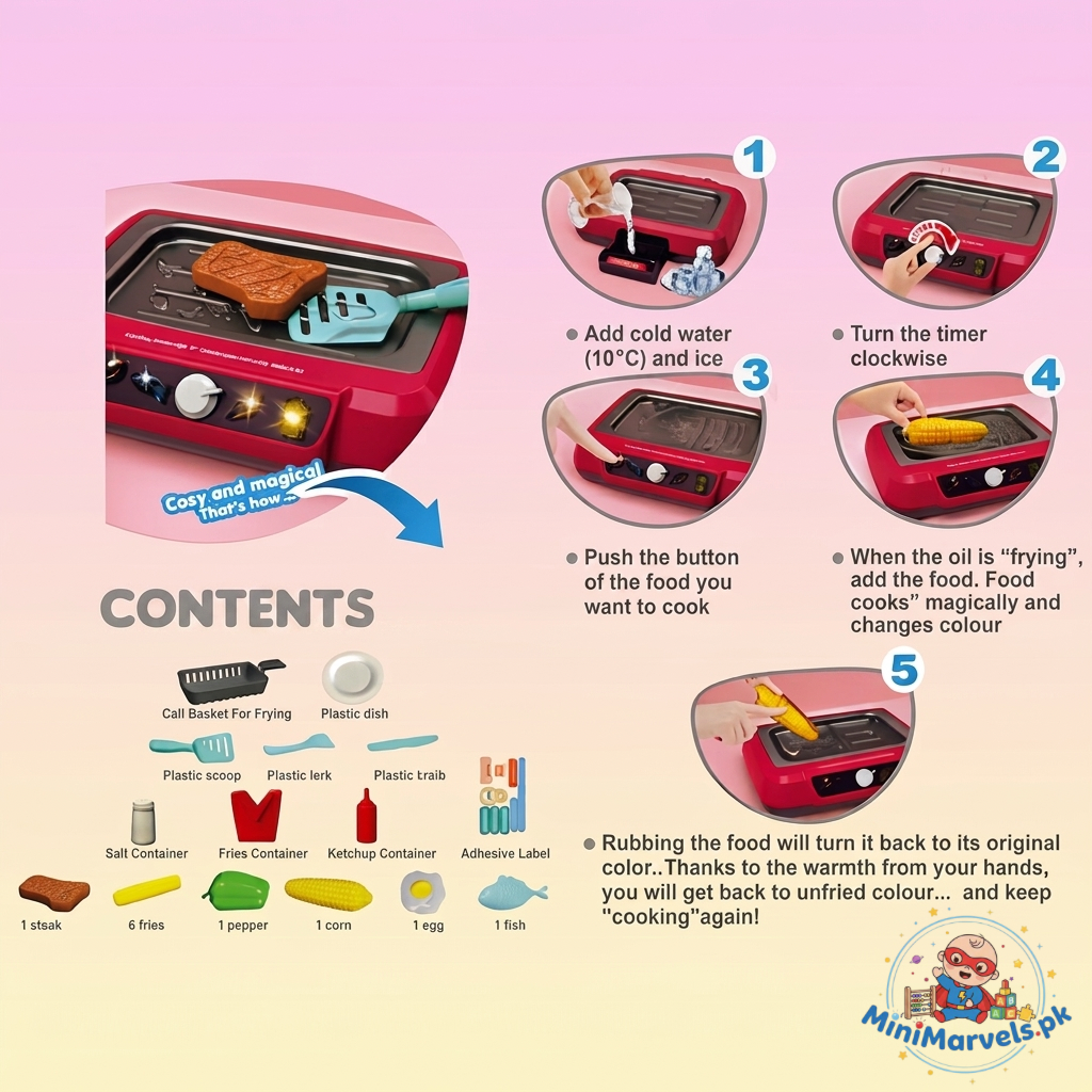 DIY Magic Fry Cooking Toy - Color-Changing Kids Kitchen Playset