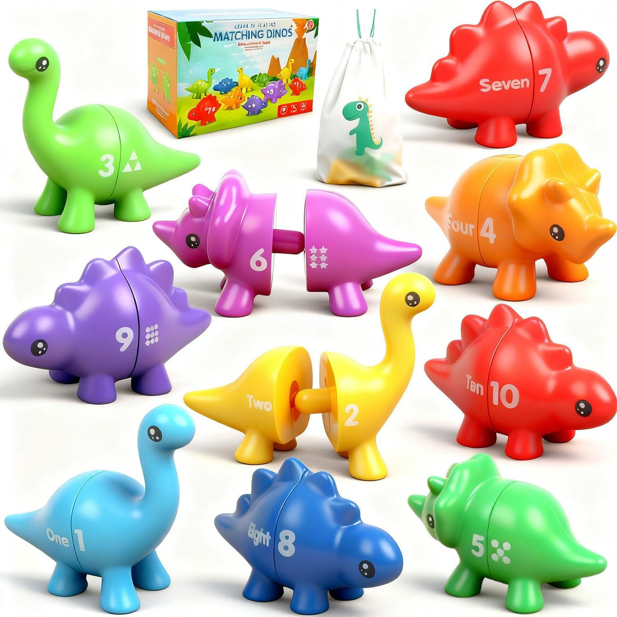A-Z Alphabet & Number Counting Matching Dinosaurs.