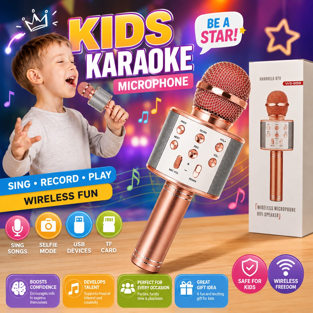 Wireless Microphone for Kids