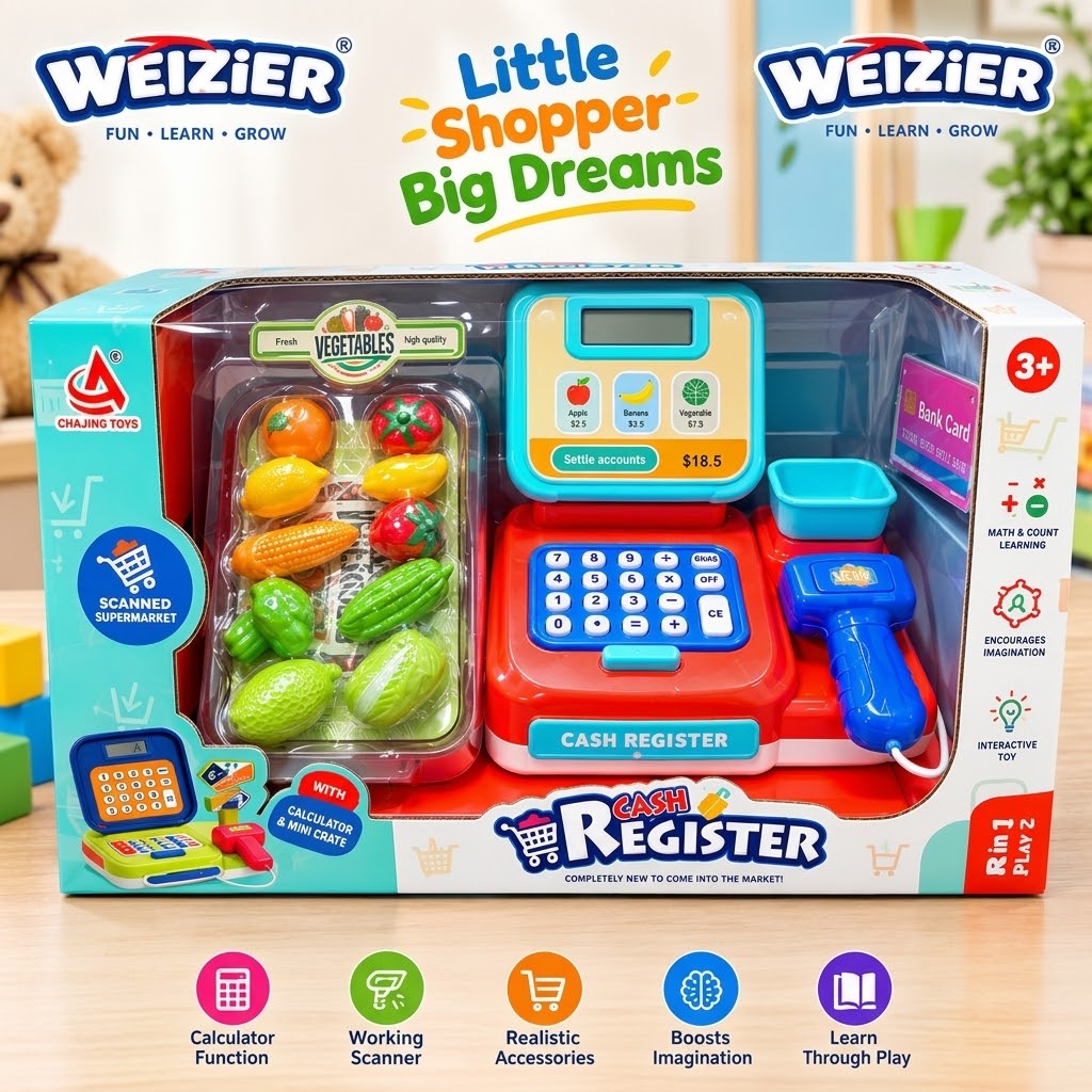 Interactive Cash Register Toy Set for Kids – Educational Pretend Play