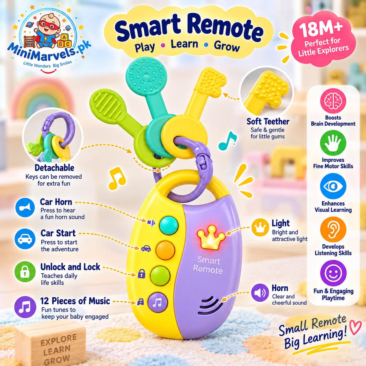 My First Smart Remote Toy for Toddlers | Musical Learning Toy