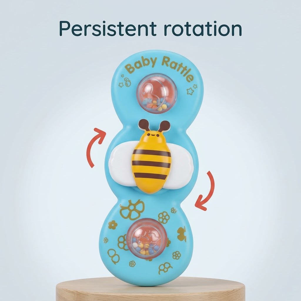 Baby Rattle Spinner Toy – Sensory Spinning Rattle for Babies