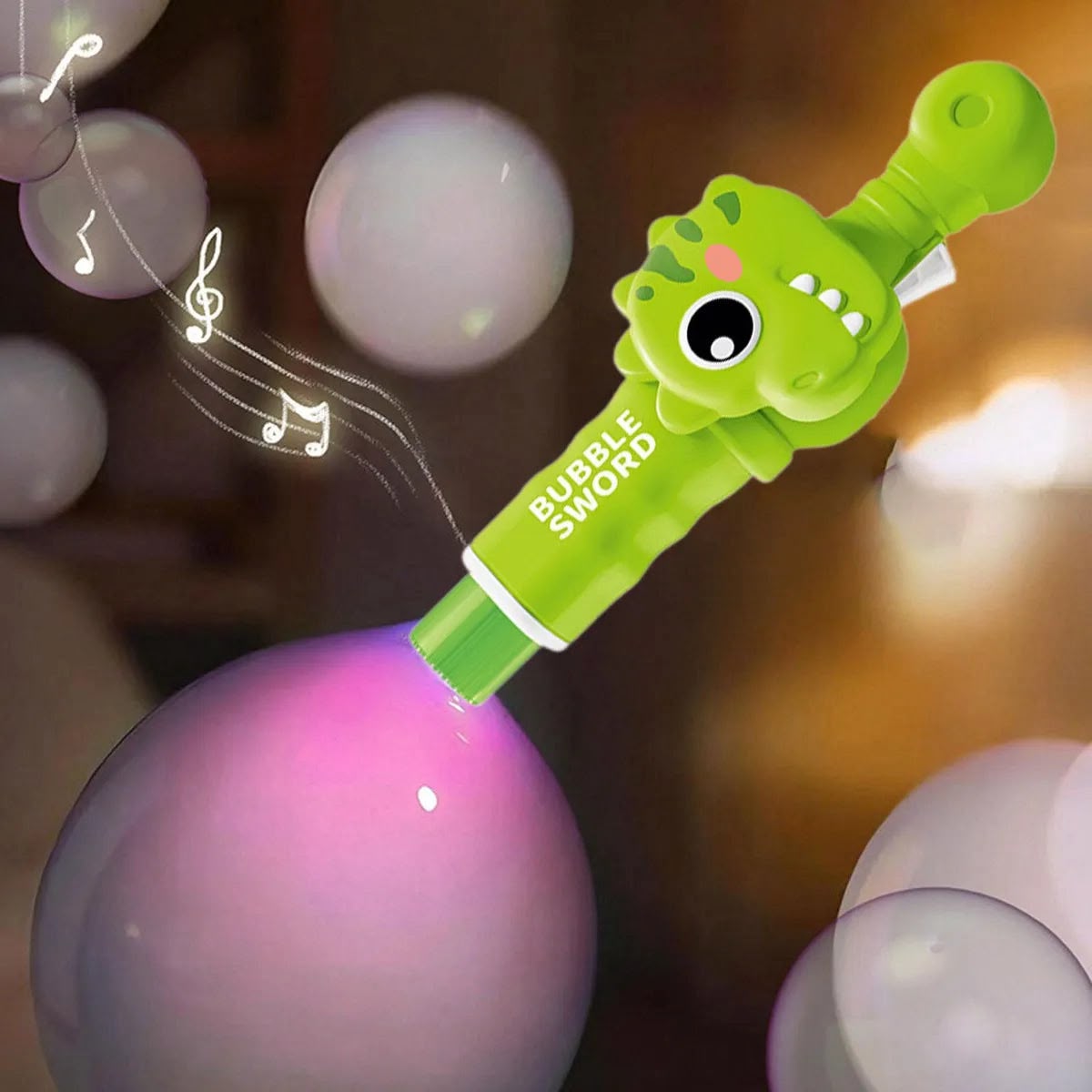 Summer Bubble Game – Dinosaur Bubble Sword with LED Lights & Music