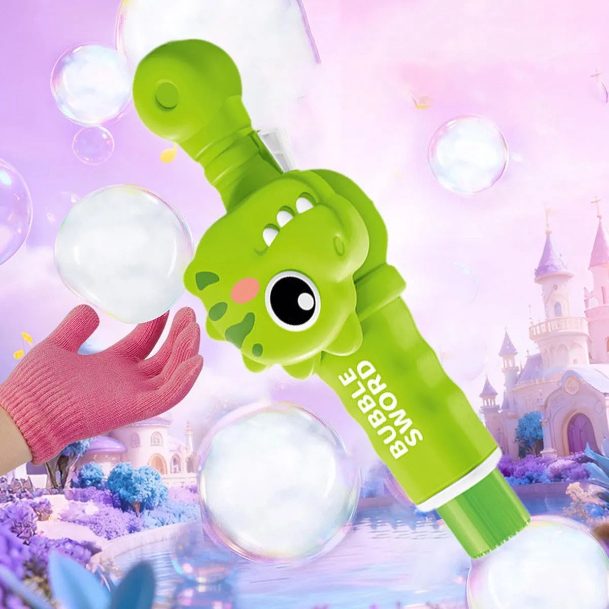 Summer Bubble Game – Dinosaur Bubble Sword with LED Lights & Music
